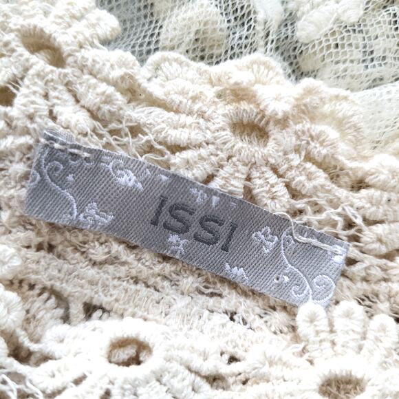 ISSI Crochet Lace Tank Top Women's Small Boho Festival Embroidered Cami Summer - Picture 3 of 11